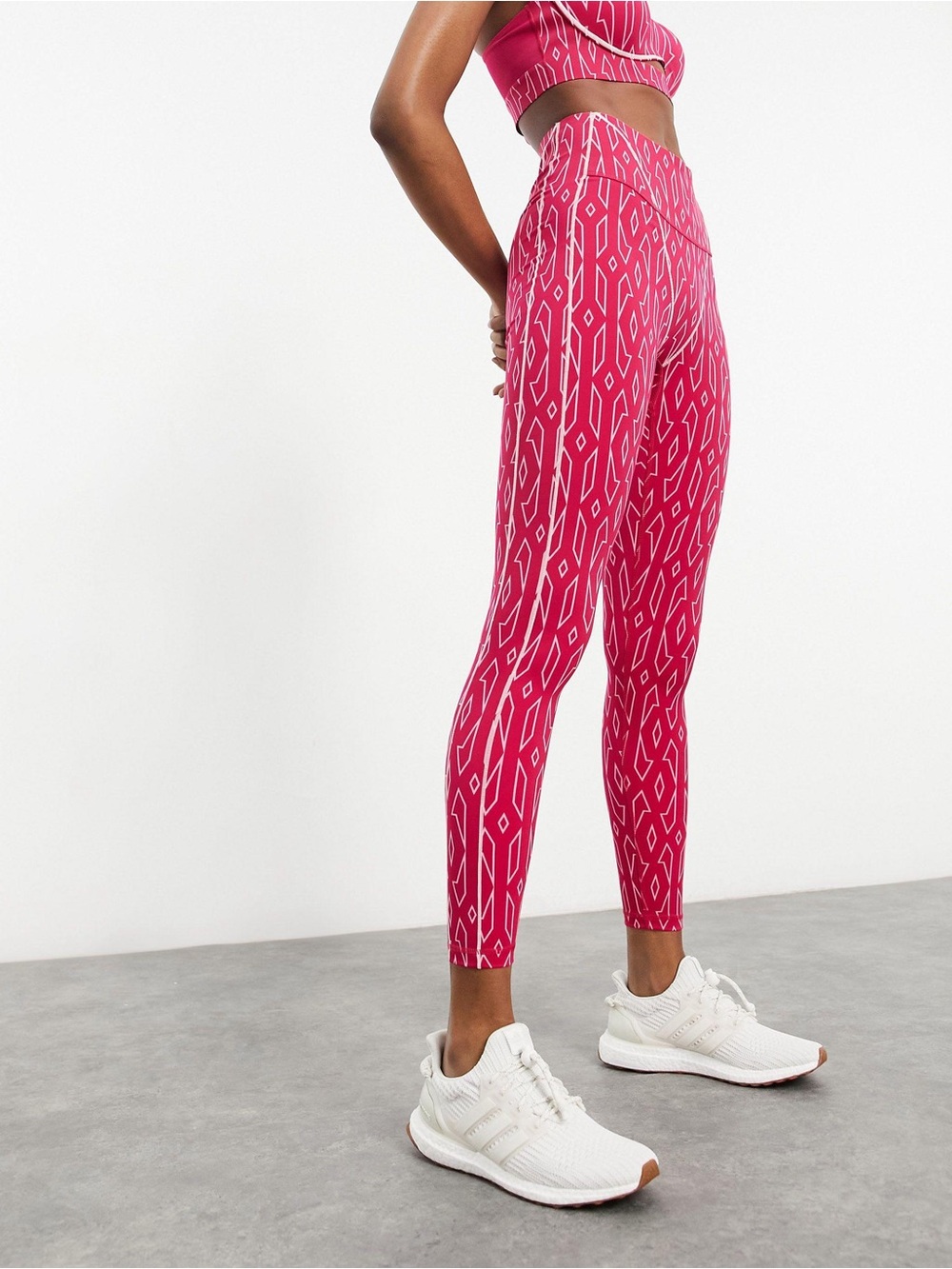 adidas x IVY PARK Pink Geometric Print Leggings NWOT Size XS